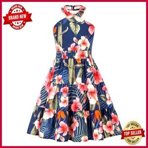 Off Shoulder Floral Midi Dress A-Line Tiered Summer Vacation Boho Chic